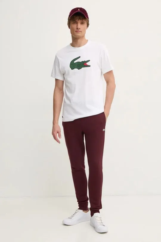 Lacoste joggers maroon color smooth