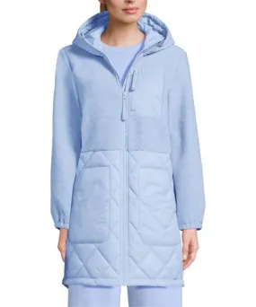 Lands' End Women's High Pile Quilted Mixed Media Parka