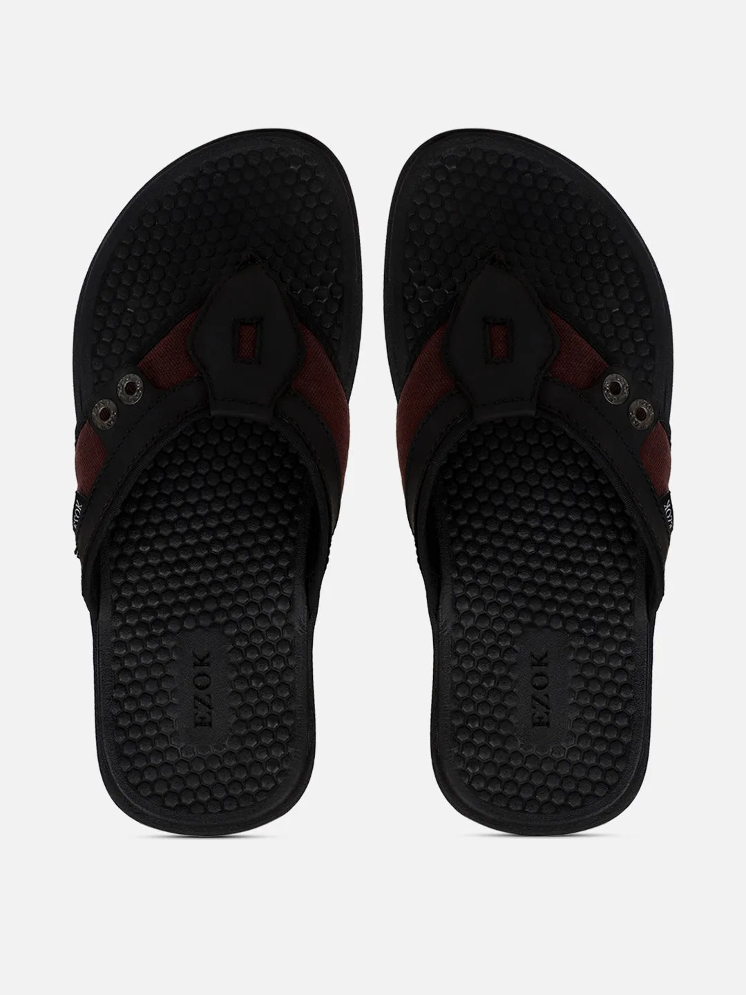 Leather flipflops for men (black)