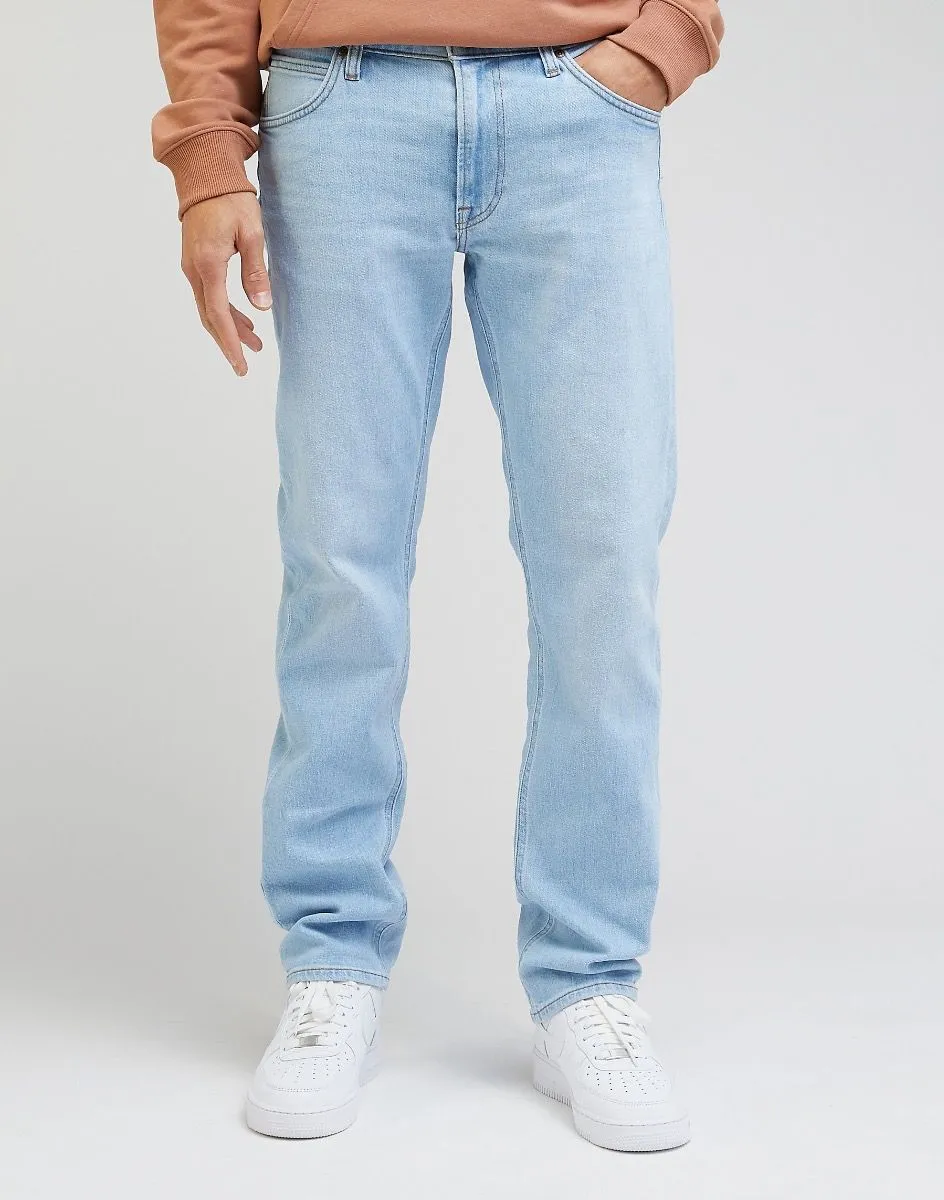 Lee Daren Zip Regular Straight Denim Jeans Blue Sky Light