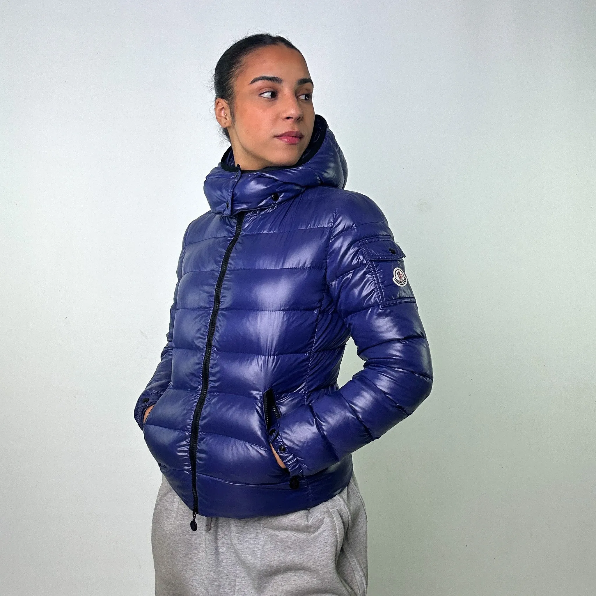 Light Blue 90s Moncler Bady Puffer Jacket Coat (S)