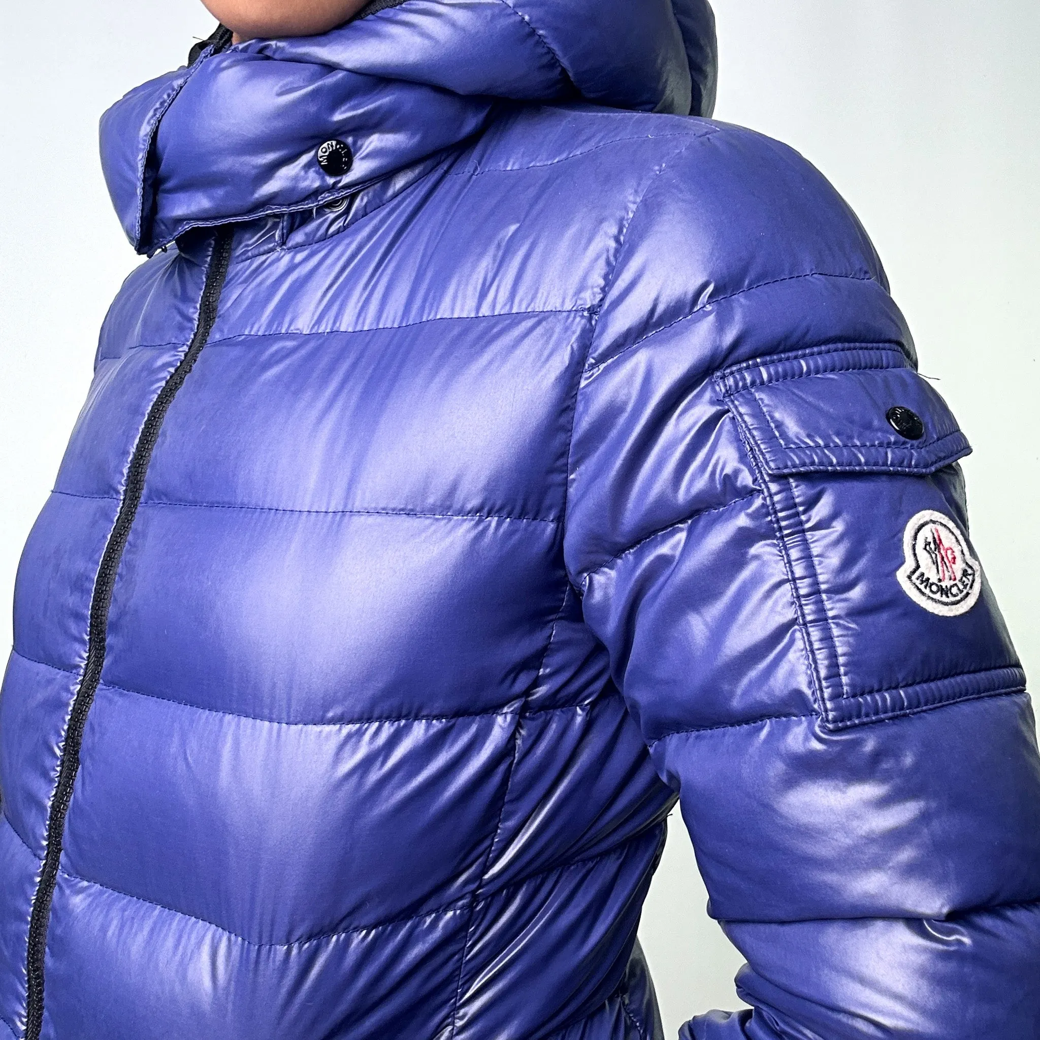 Light Blue 90s Moncler Bady Puffer Jacket Coat (S)