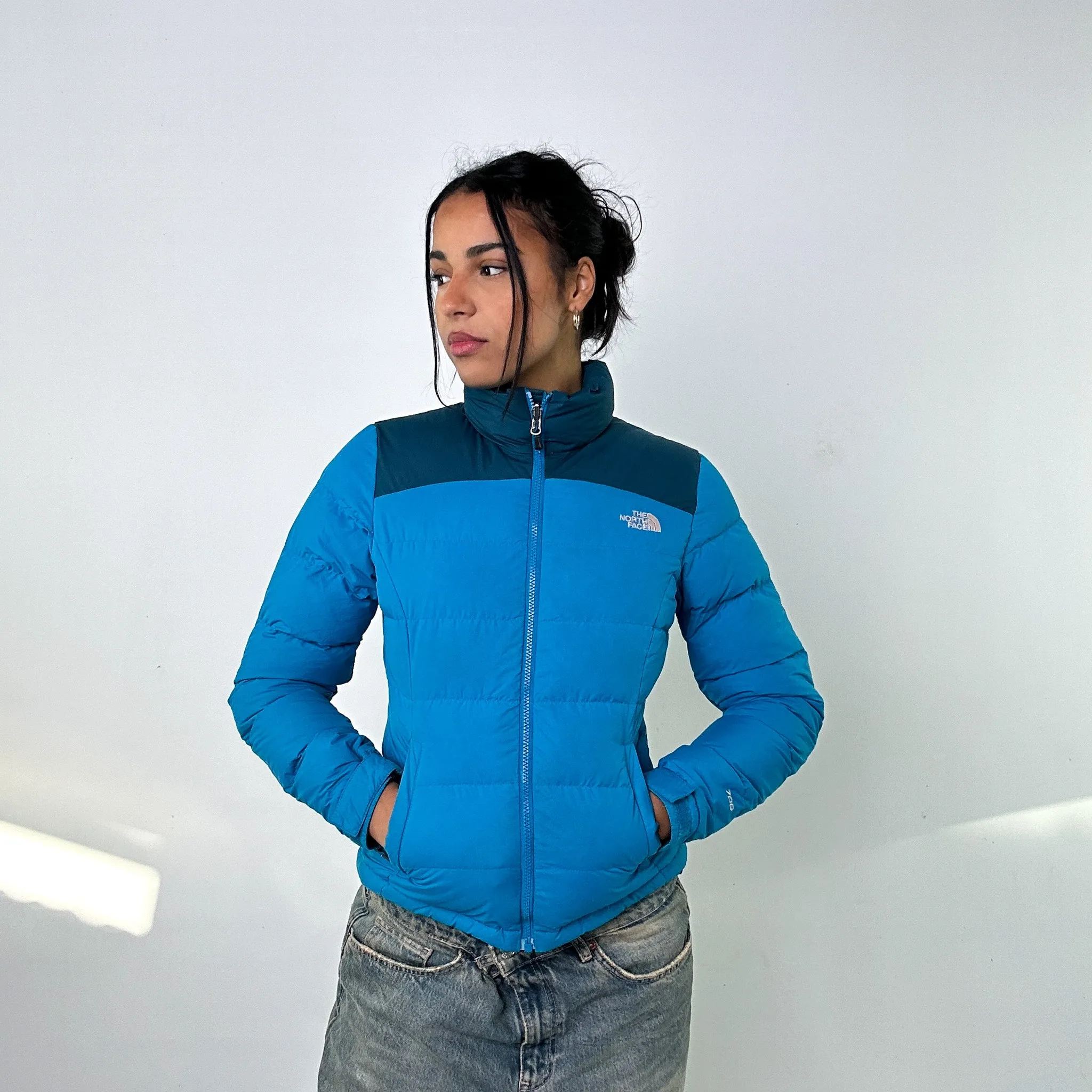 Light Blue 90s The North Face 700 Series Puffer Jacket Coat (XS)