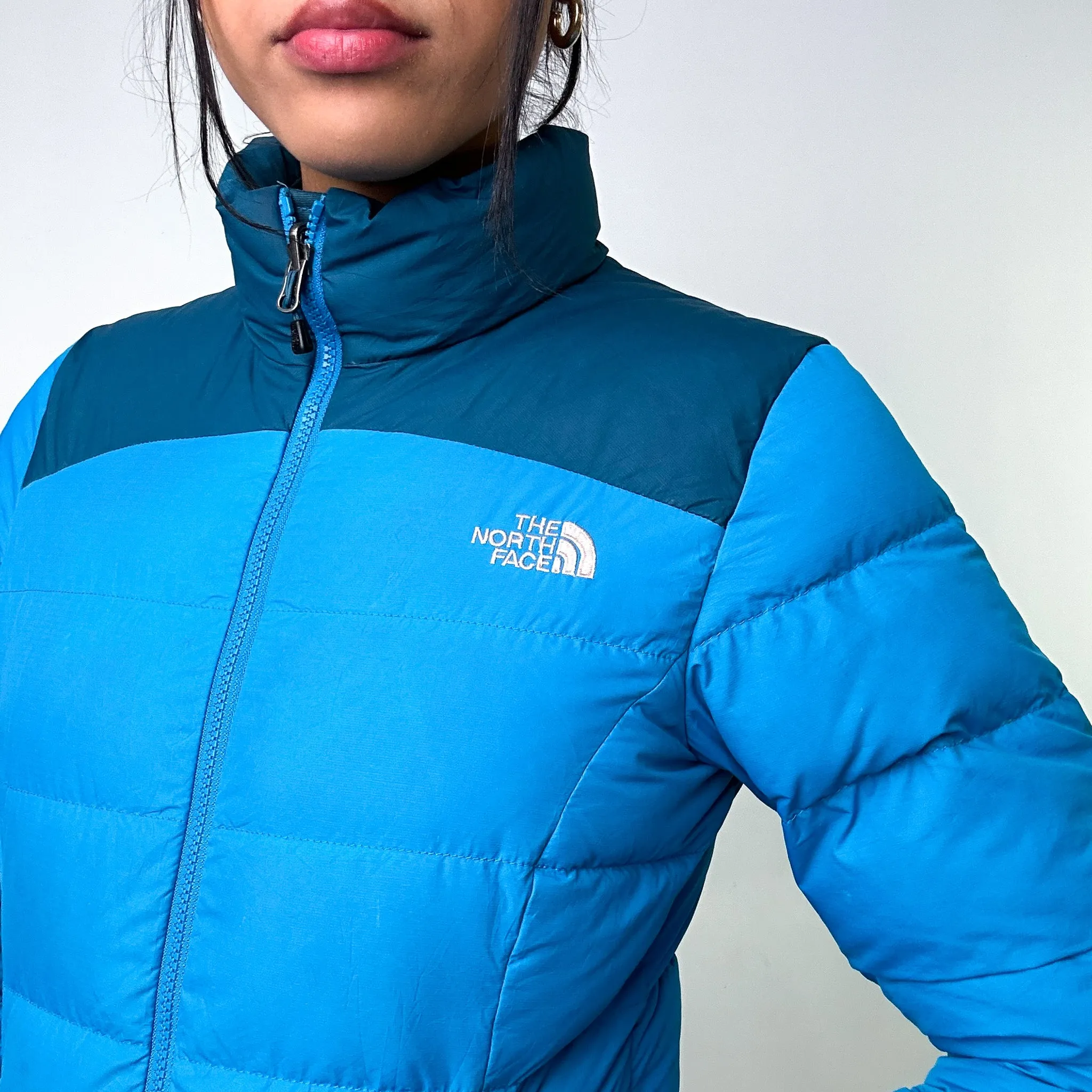 Light Blue 90s The North Face 700 Series Puffer Jacket Coat (XS)