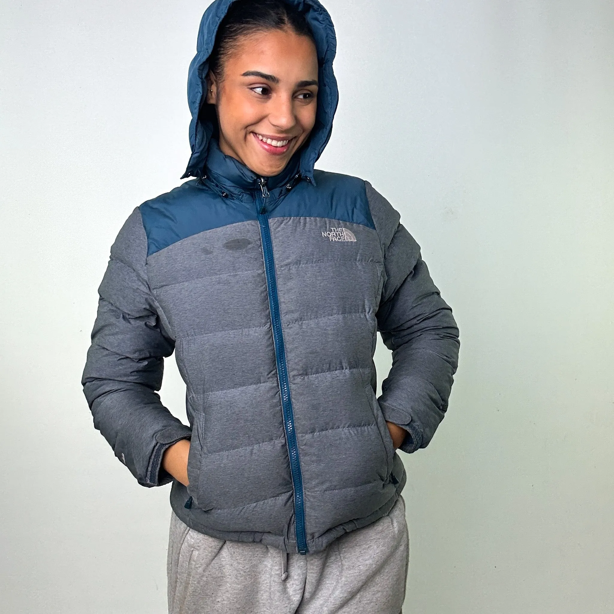 Light Grey 90s The North Face 700 Series Puffer Jacket Coat (L)