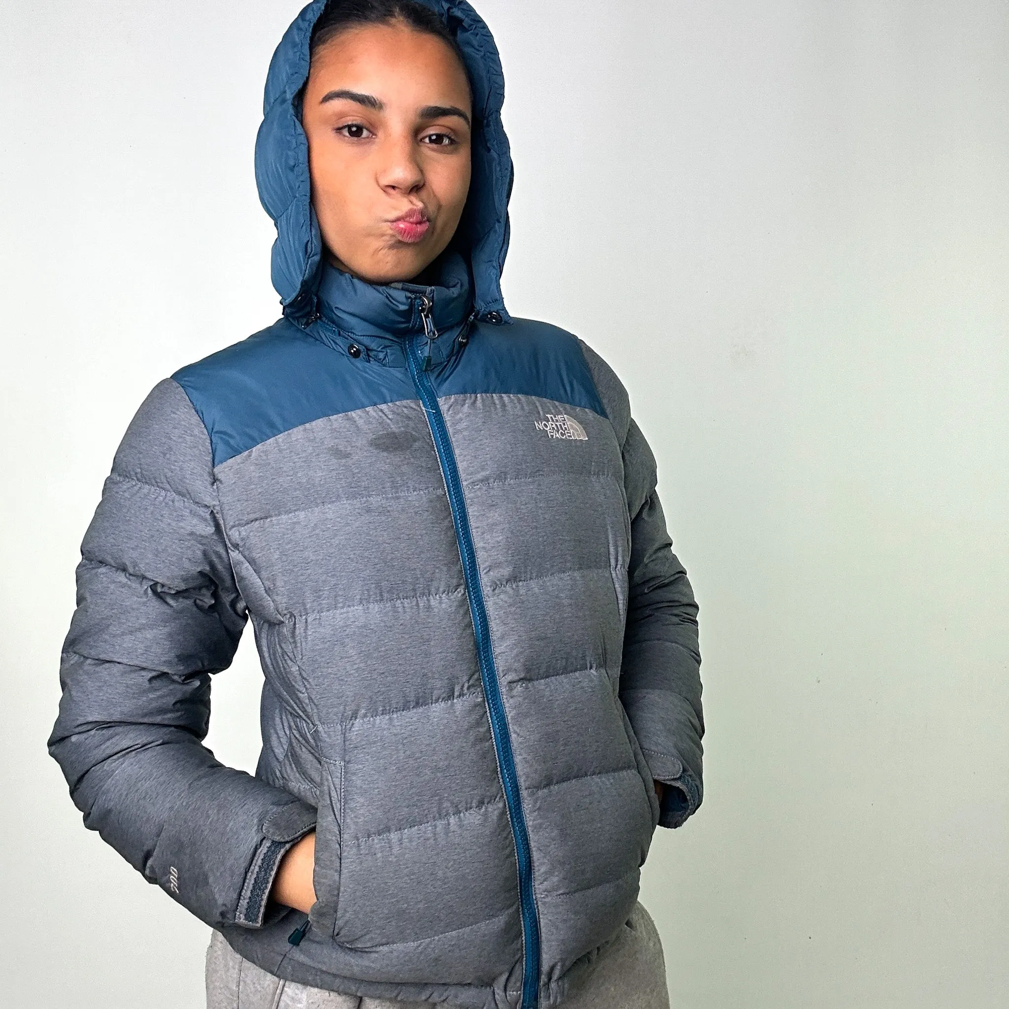 Light Grey 90s The North Face 700 Series Puffer Jacket Coat (L)