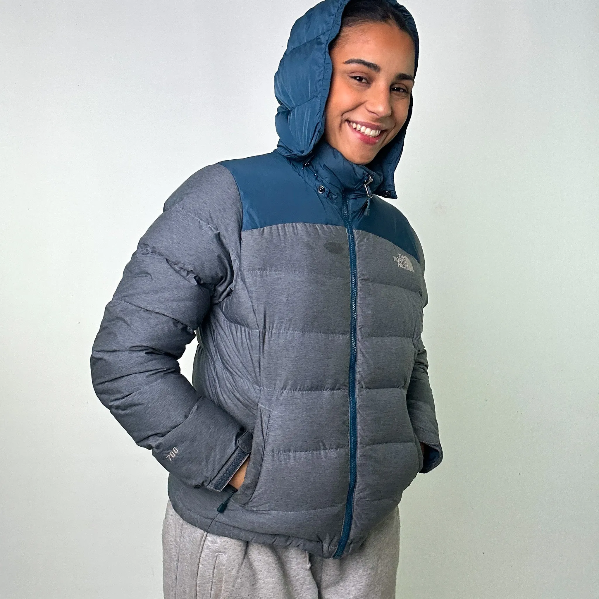 Light Grey 90s The North Face 700 Series Puffer Jacket Coat (L)