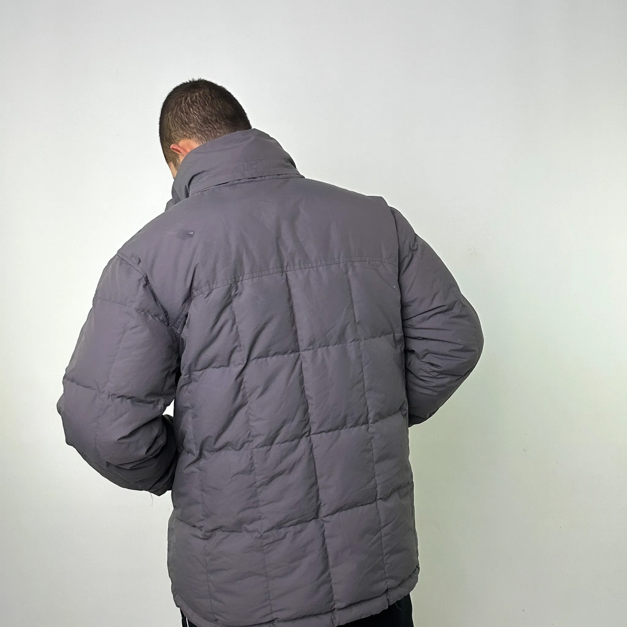 Light Grey y2ks NIKE Puffer Jacket Coat (L)