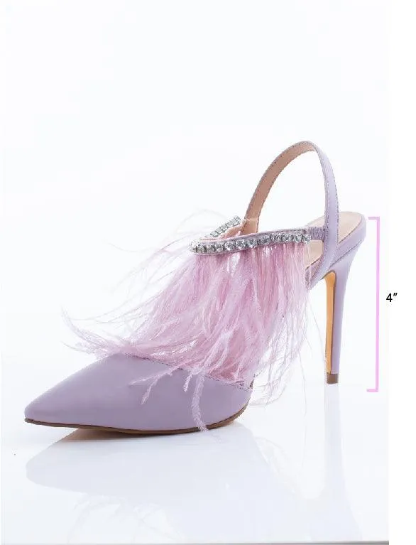 Lilac Pointed Feather Heels