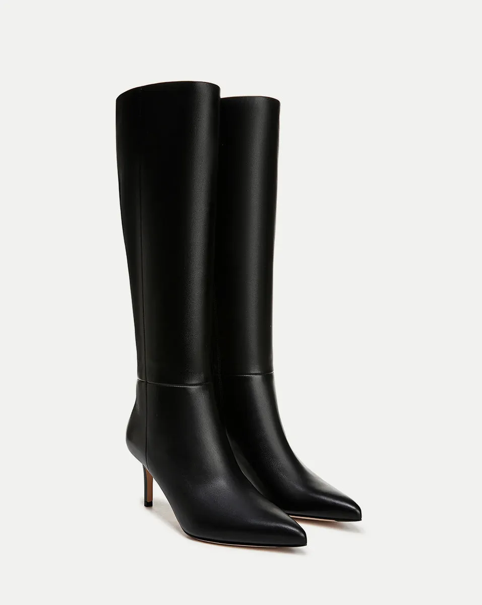 Lisa Leather Mid-Heel Tall Boot