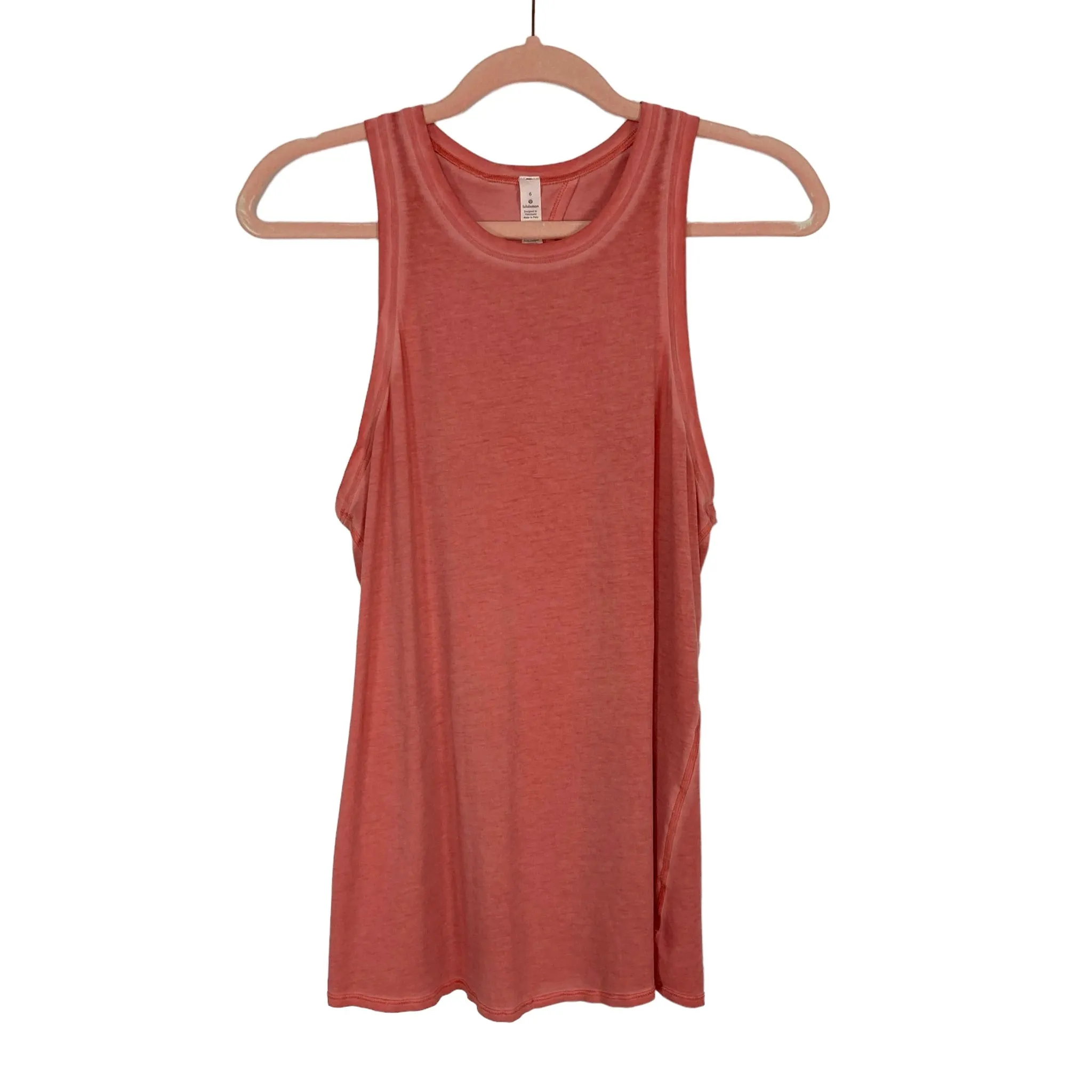 Lululemon Coral Split Back Tank- Size 6