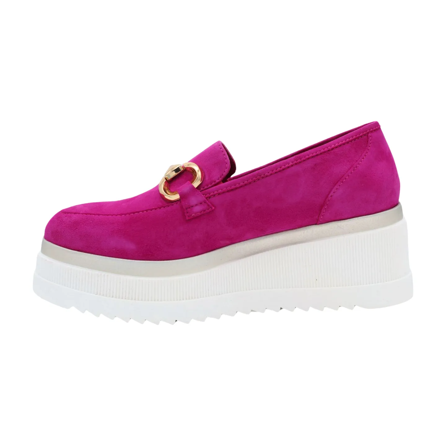 MARCO MOREO Ilaria Pink Suede  Platform Loafer E4245