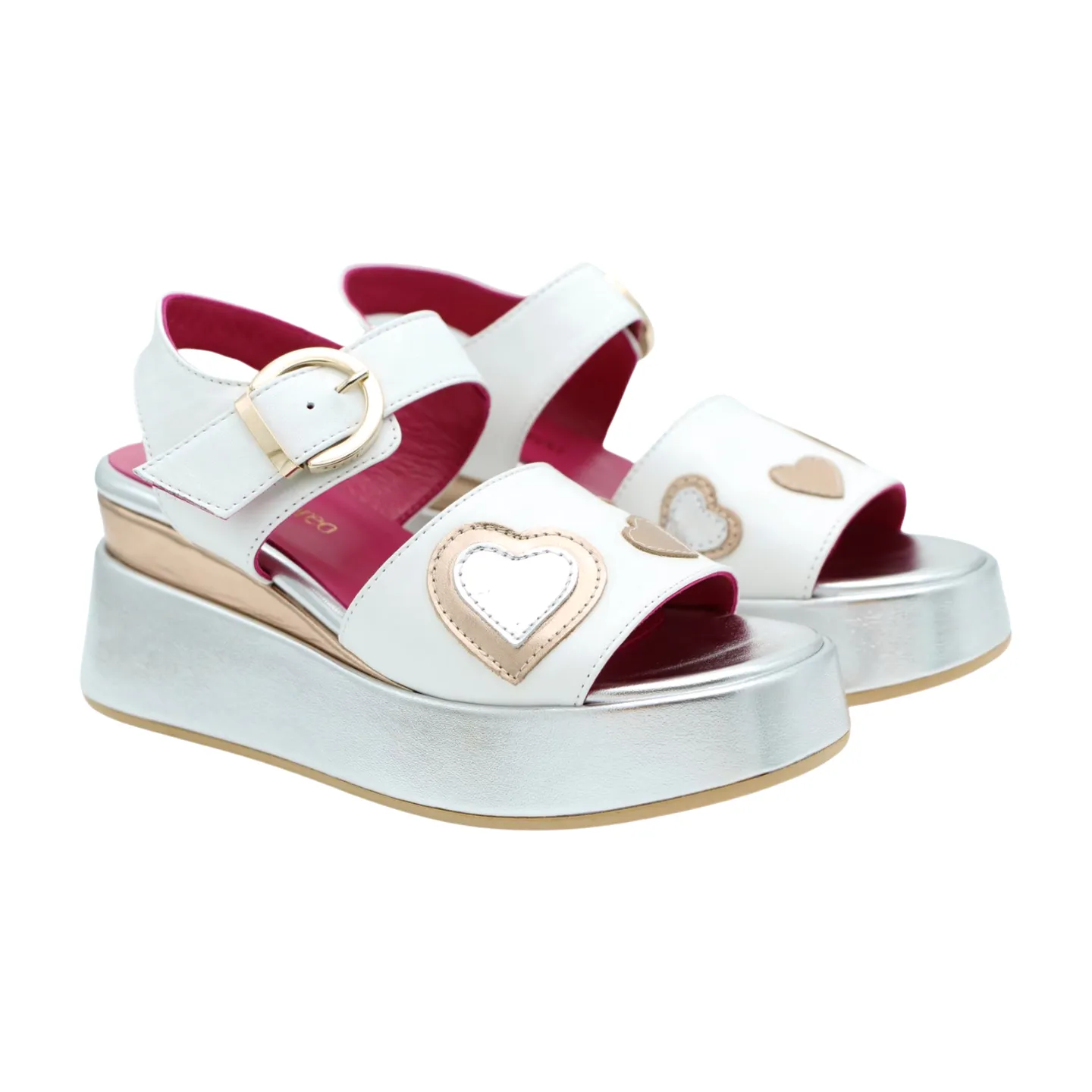 MARCO MOREO White Wedge Sandal Heart F104