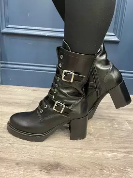 Marian Black Block Heel Boot