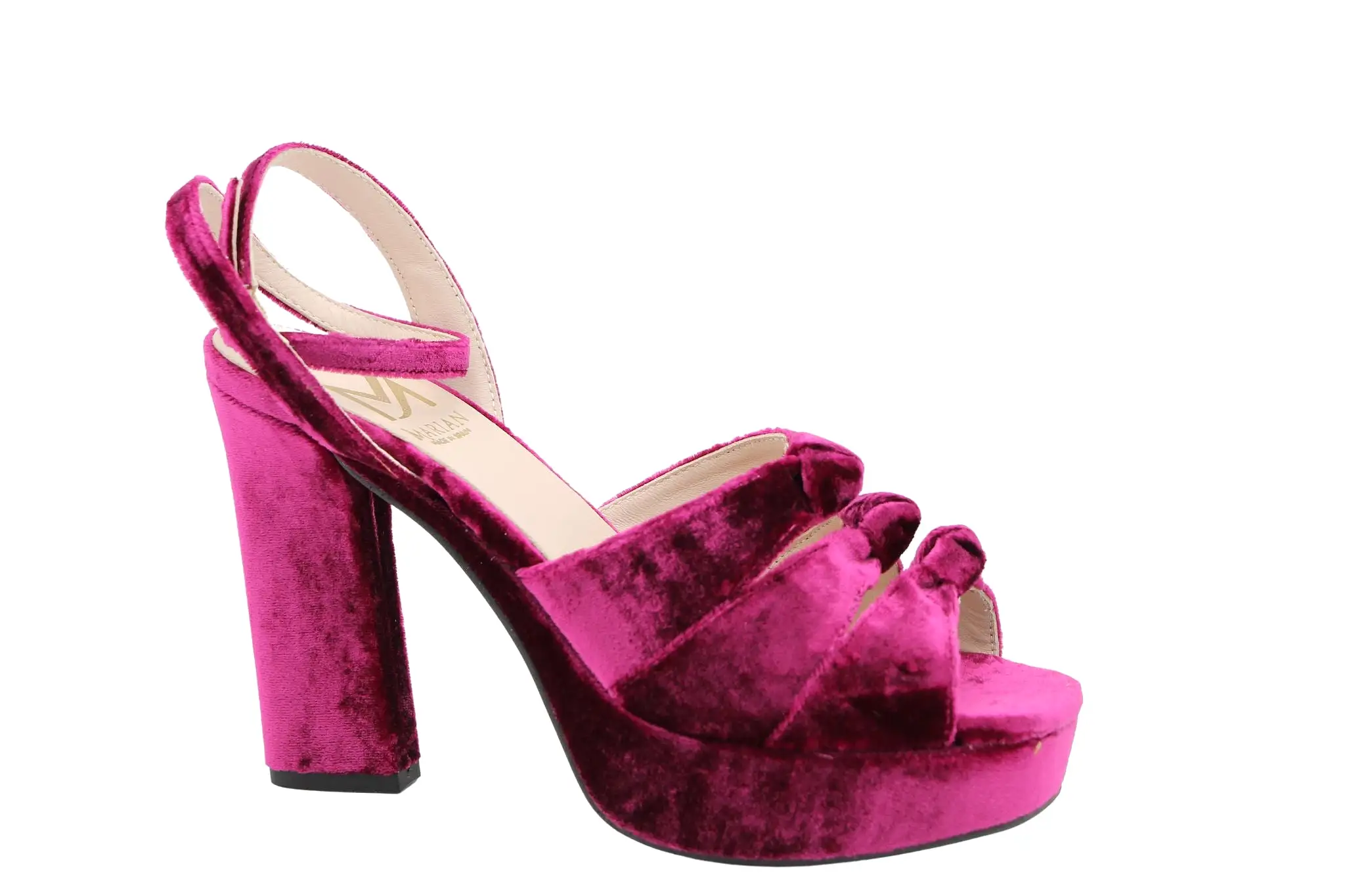 MARIAN Raspberry Crushed Velvet Platform Sandal 55805