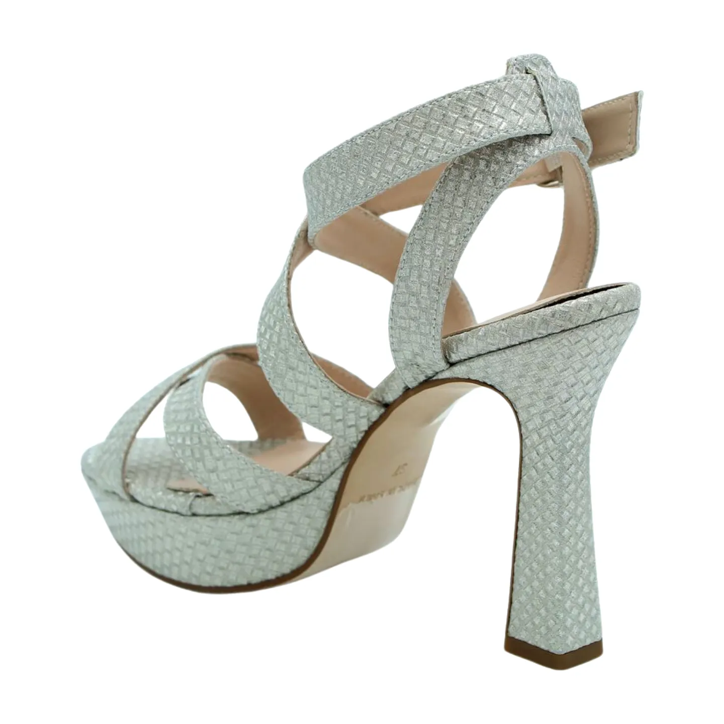 MARIAN Silver Shimmer Platform Sandals 63906