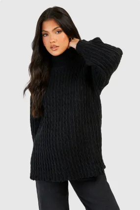 Maternity Cable Knit Side Split Sweater