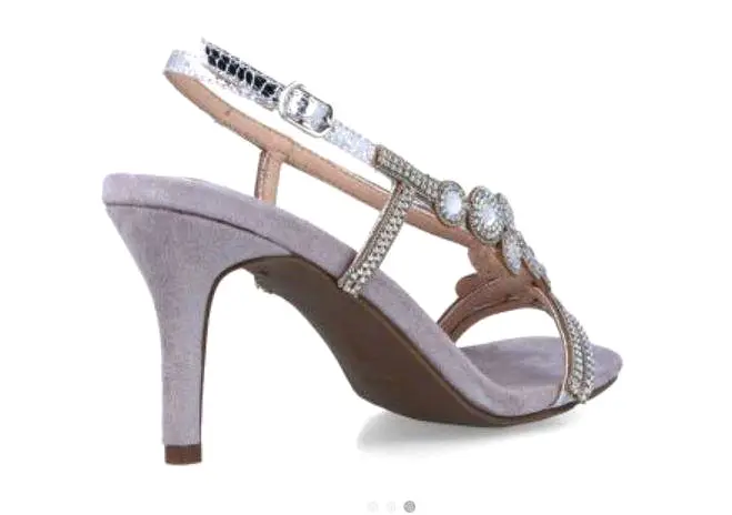 MENBUR Silver embellished strappy sandal