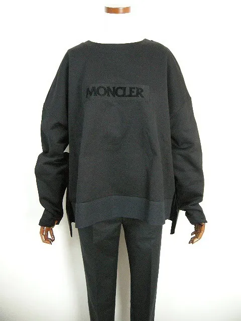 MONCLER  |Size XS-S◆ MONCLER Box Logo Oversized Sweatshirt Black Women