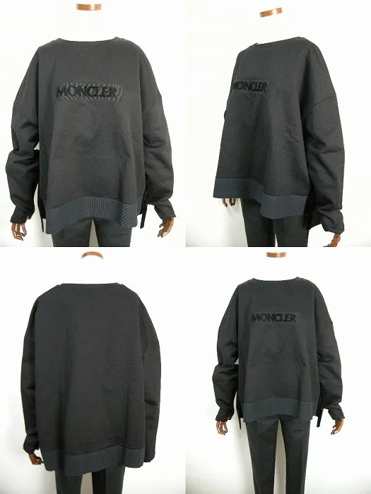 MONCLER  |Size XS-S◆ MONCLER Box Logo Oversized Sweatshirt Black Women