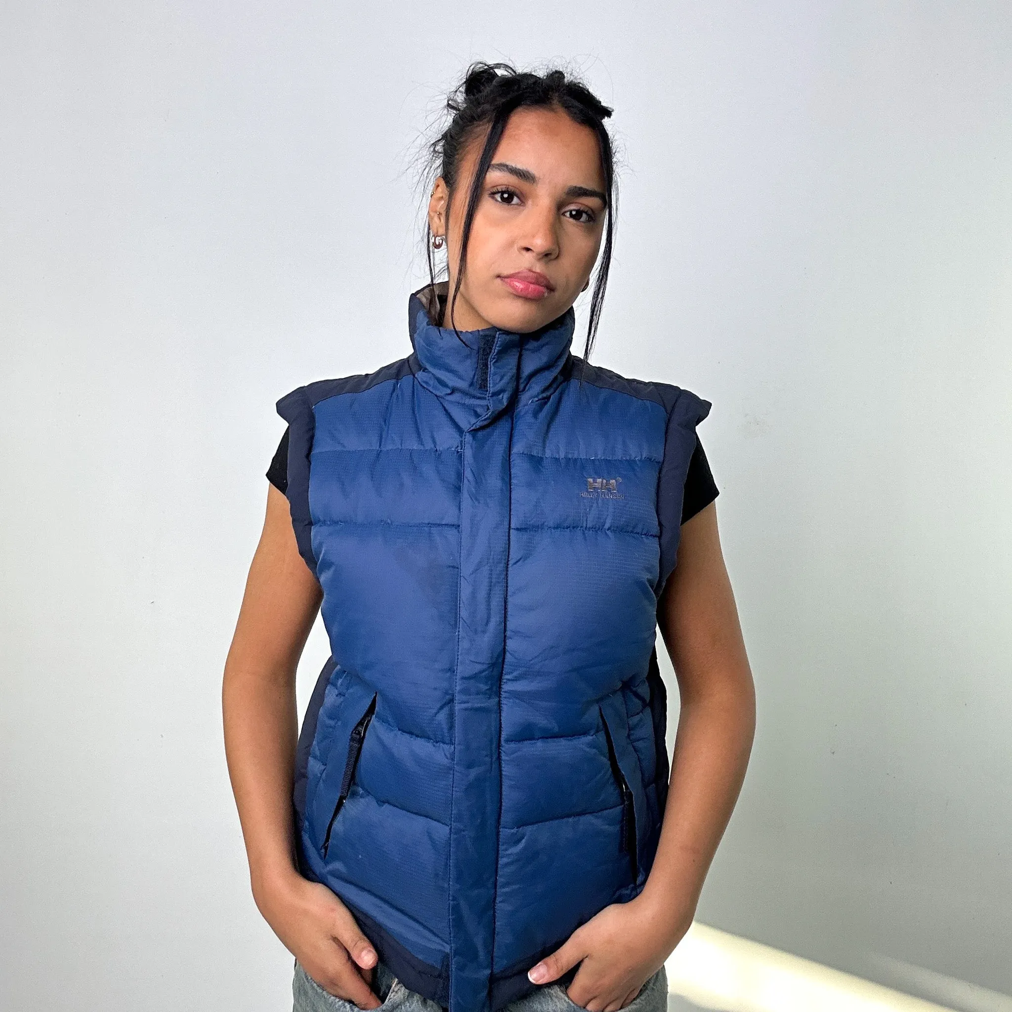 Navy Blue 90s Helly Hansen Puffer Jacket Coat Gilet (S)