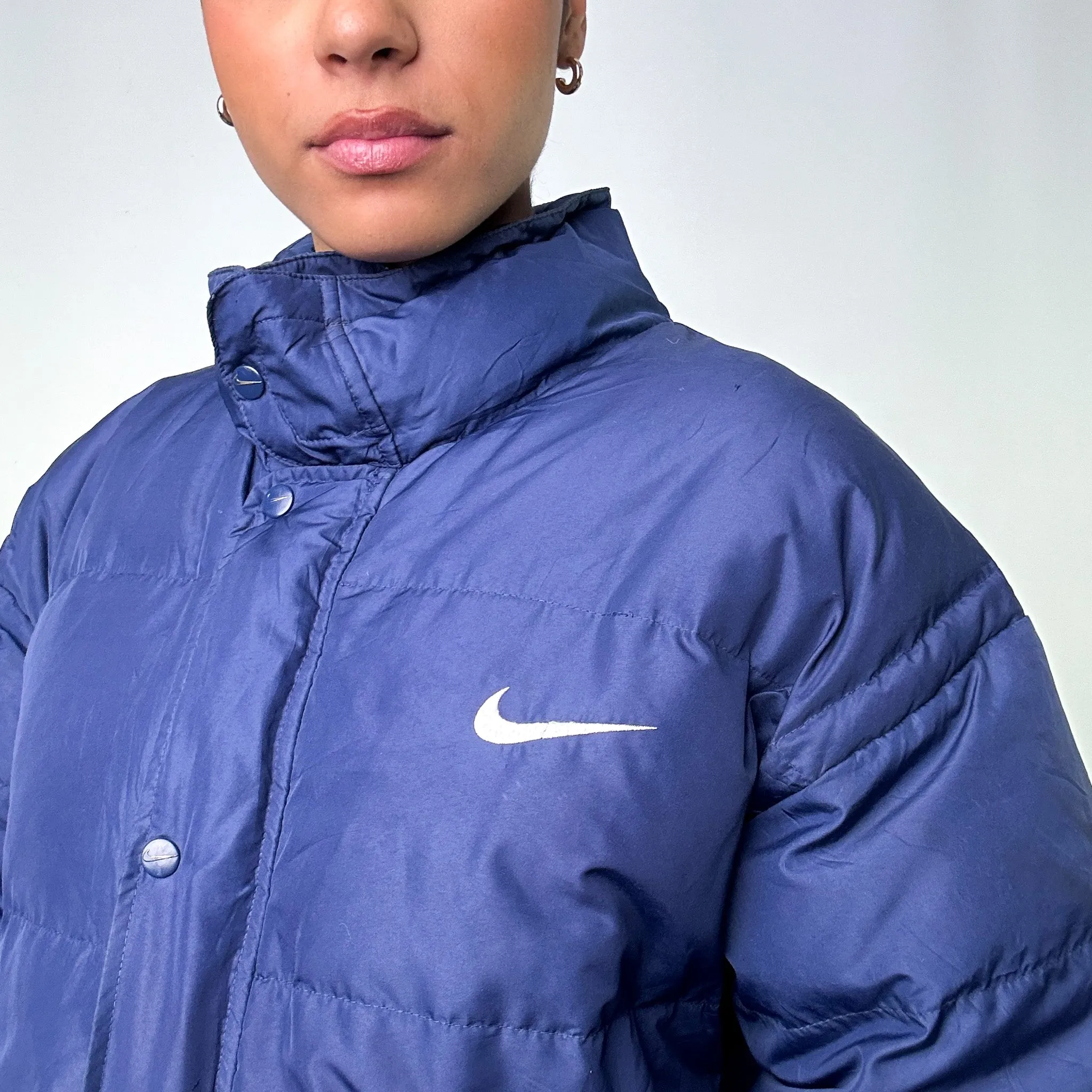 Navy Blue 90s NIKE Puffer Jacket Coat (L)