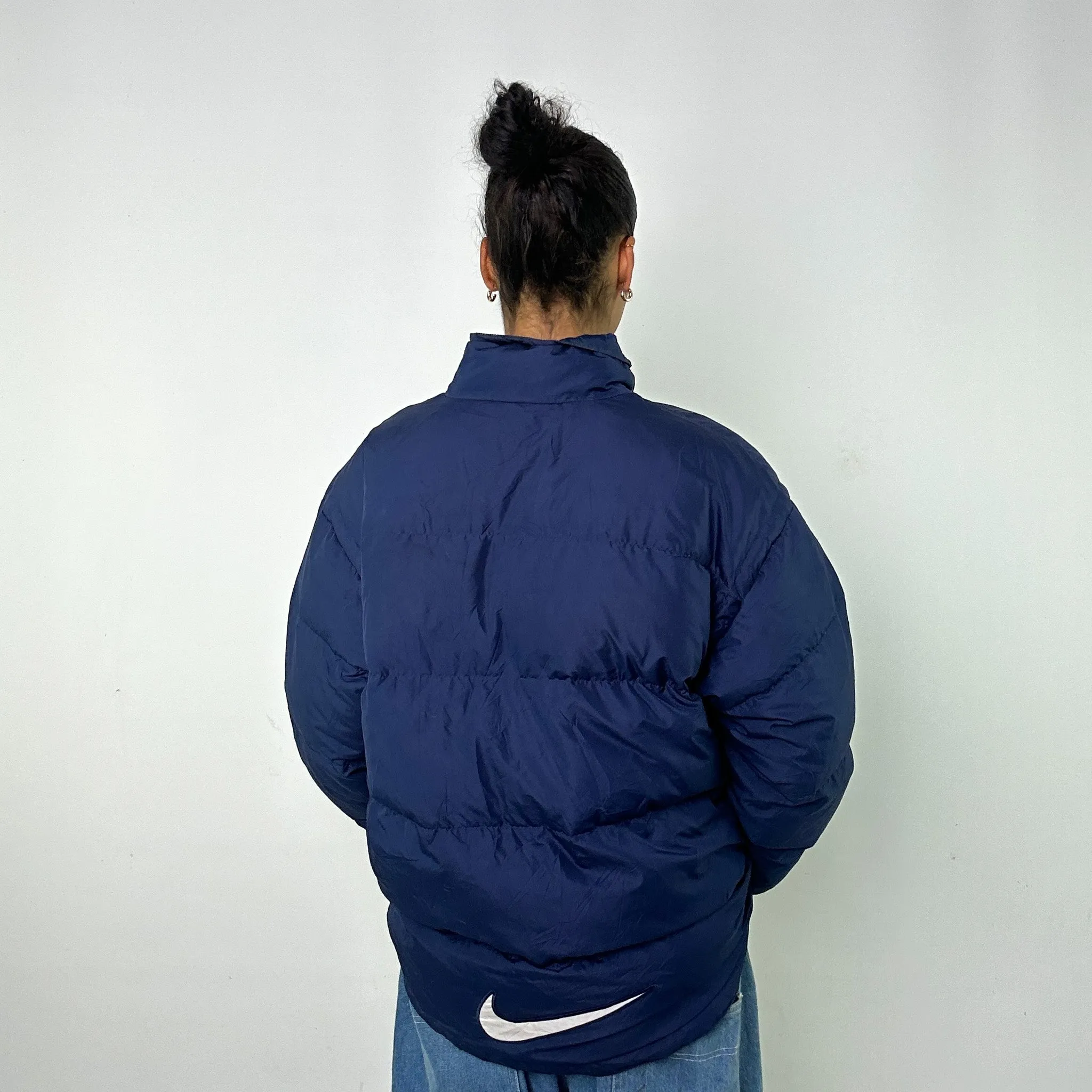 Navy Blue 90s NIKE Puffer Jacket Coat (L)