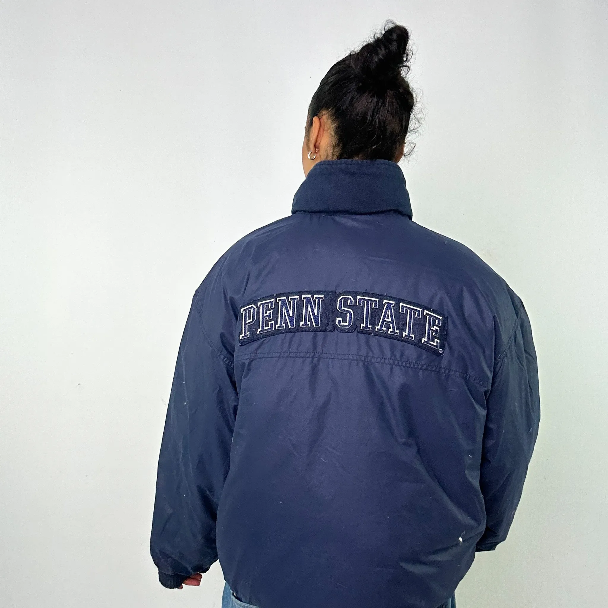 Navy Blue 90s NIKE Team Puffer Jacket Coat (L)