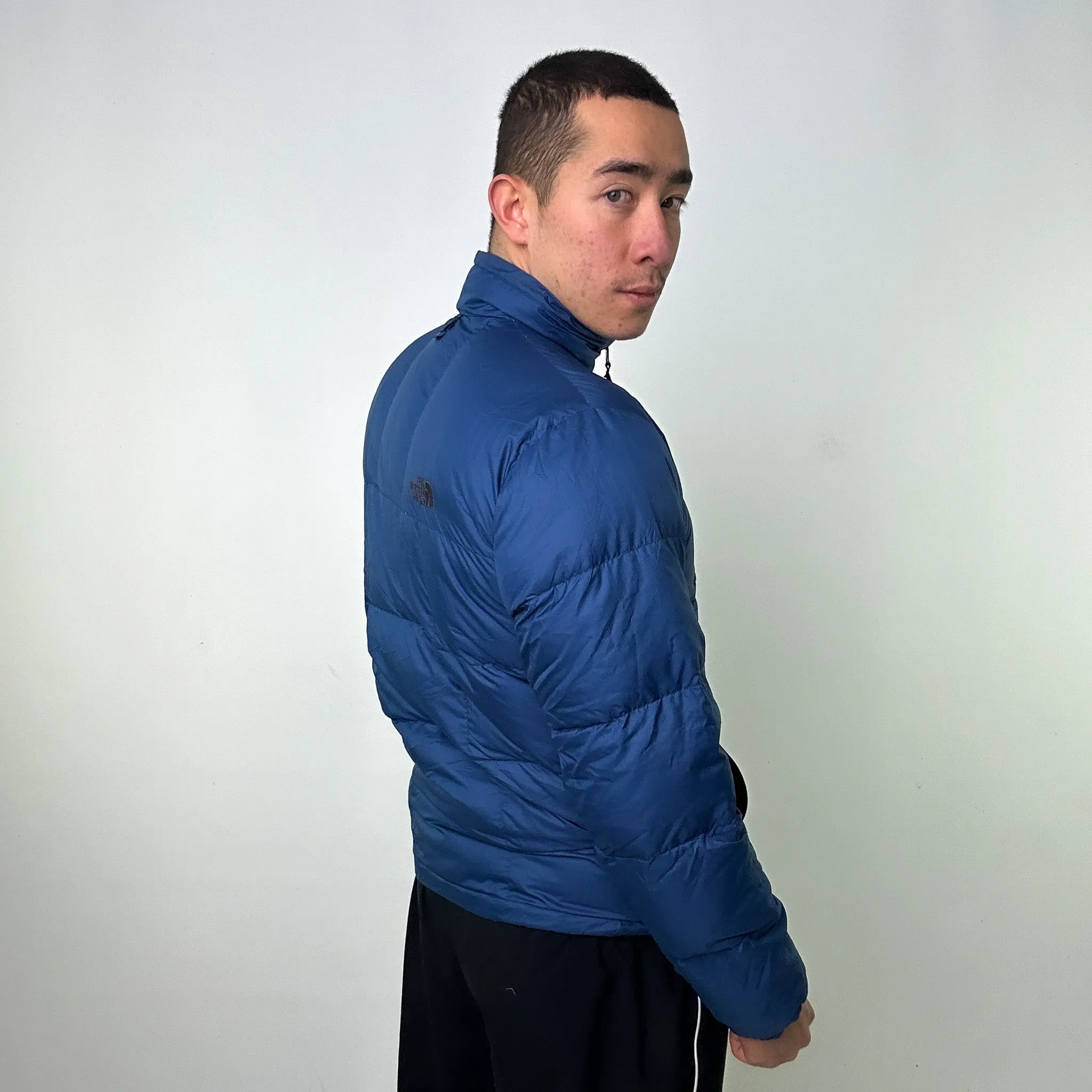 Navy Blue 90s The North Face Light Puffer Jacket Coat (M)