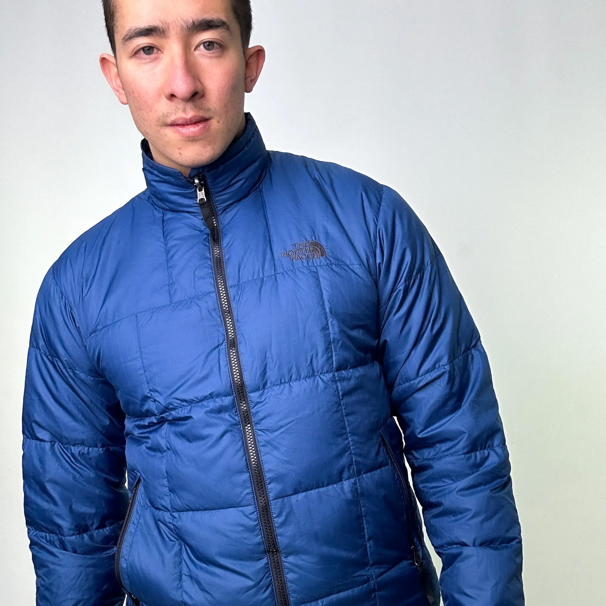 Navy Blue 90s The North Face Light Puffer Jacket Coat (M)