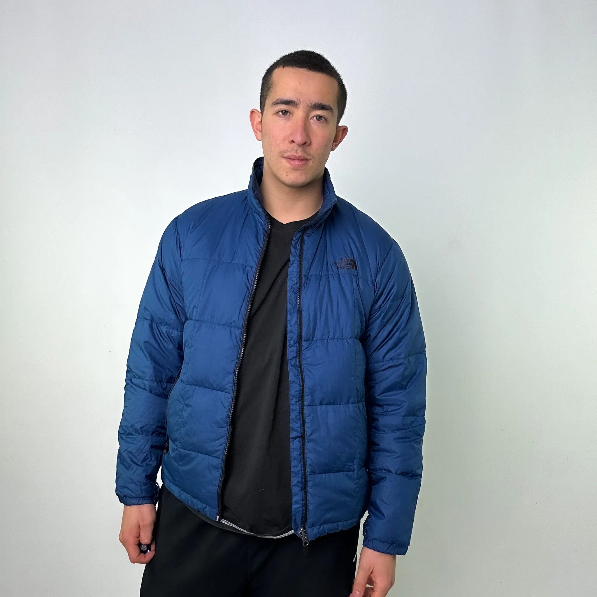 Navy Blue 90s The North Face Light Puffer Jacket Coat (M)