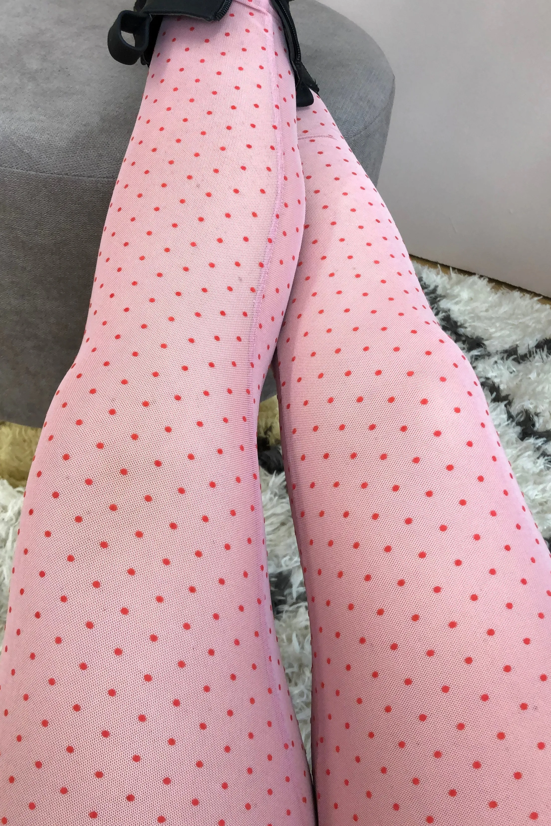 Nilla Leggings | Rose Red Dot | Mesh leggings fra Liberté Essentiel