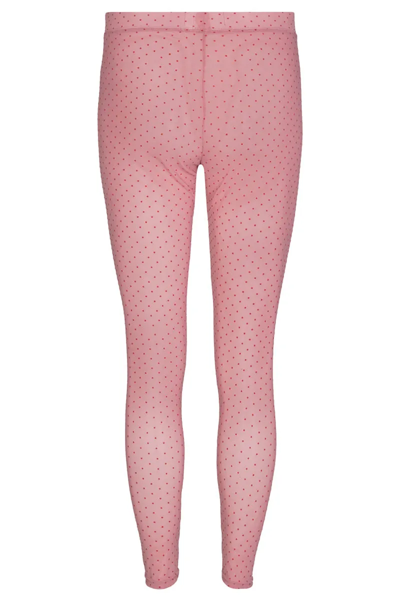 Nilla Leggings | Rose Red Dot | Mesh leggings fra Liberté Essentiel