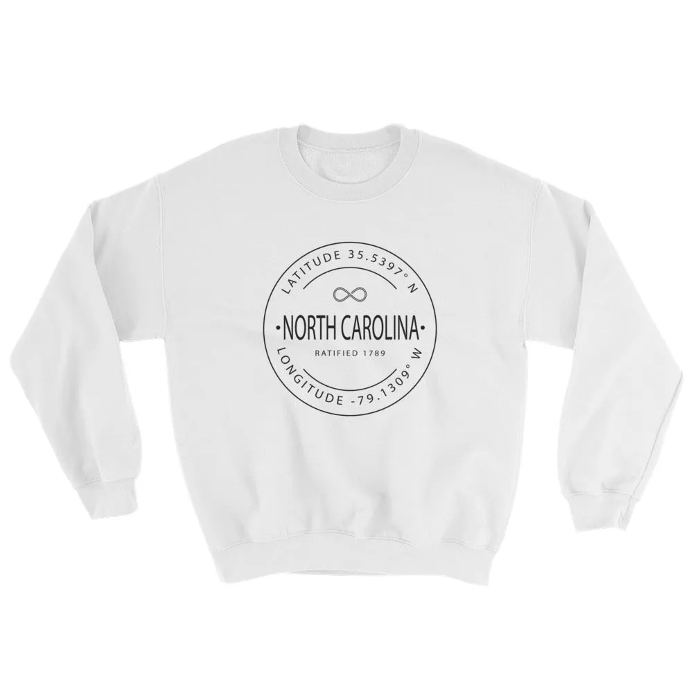 North Carolina - Crewneck Sweatshirt - Latitude & Longitude