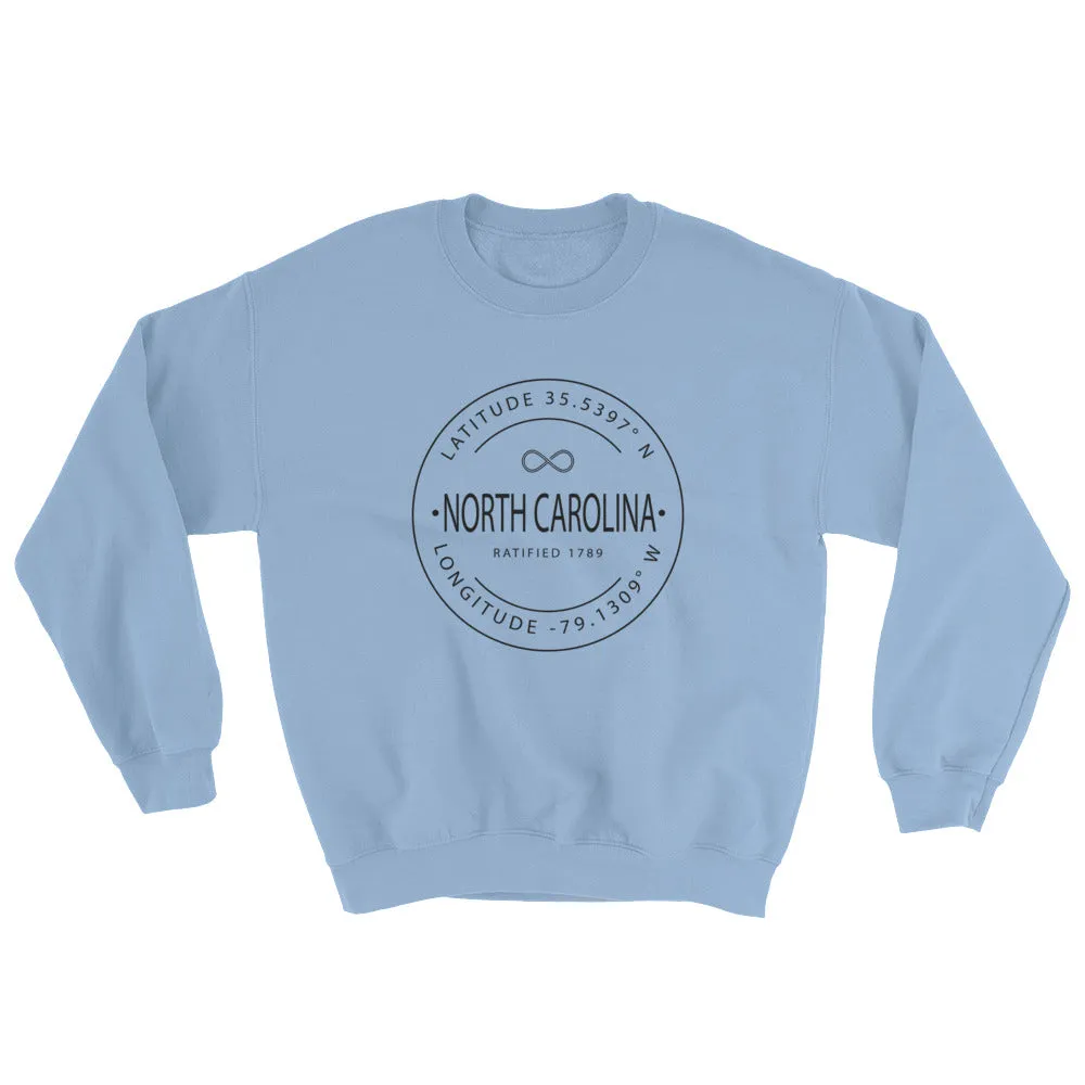 North Carolina - Crewneck Sweatshirt - Latitude & Longitude