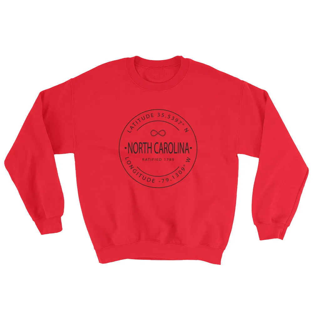 North Carolina - Crewneck Sweatshirt - Latitude & Longitude