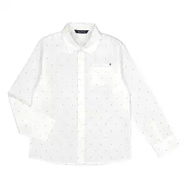 Nukutavake Boys White Long Short Sleeve Dress Shirt_ 6123-32