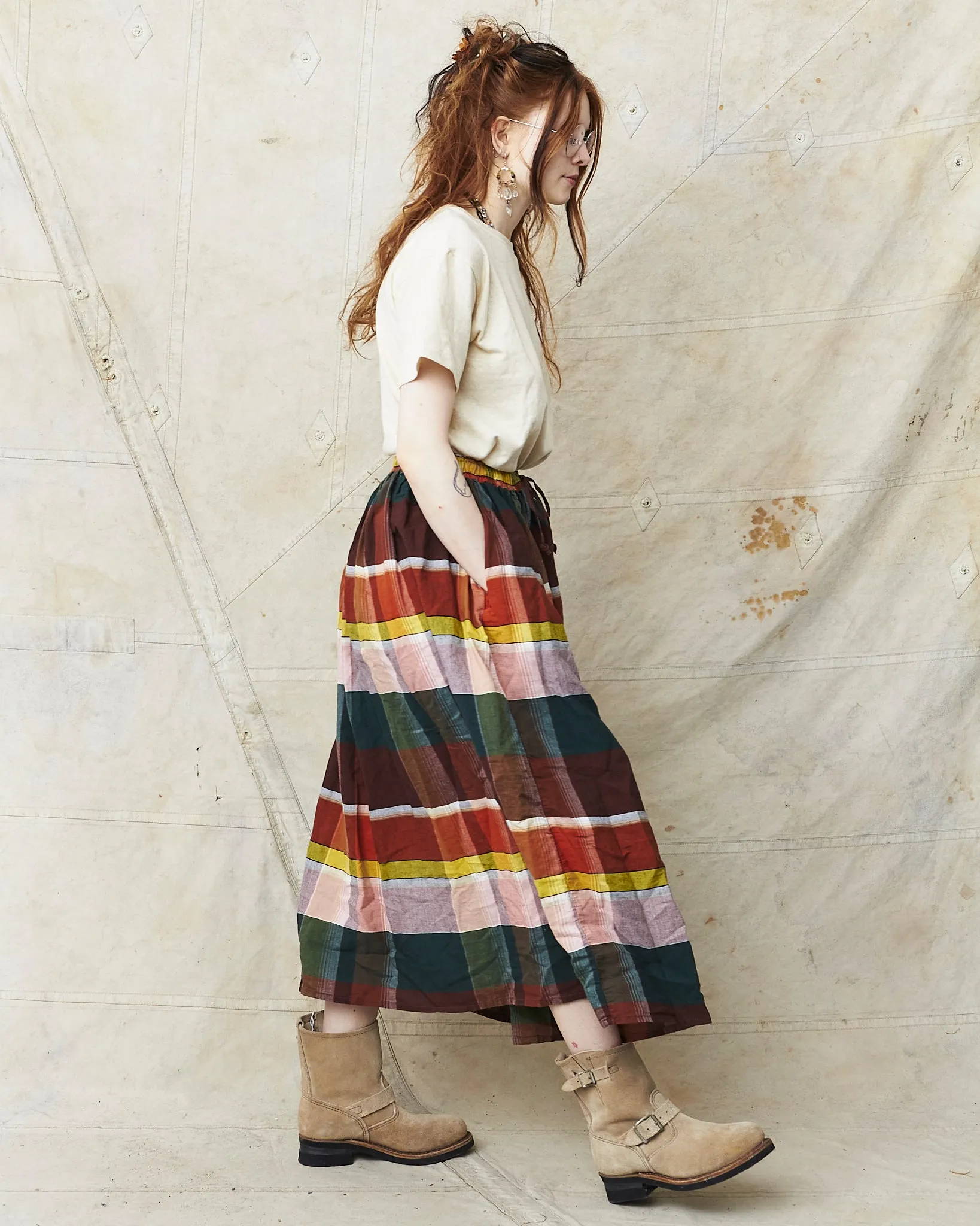 OrSlow 4003 Original Check Gathered Skirt