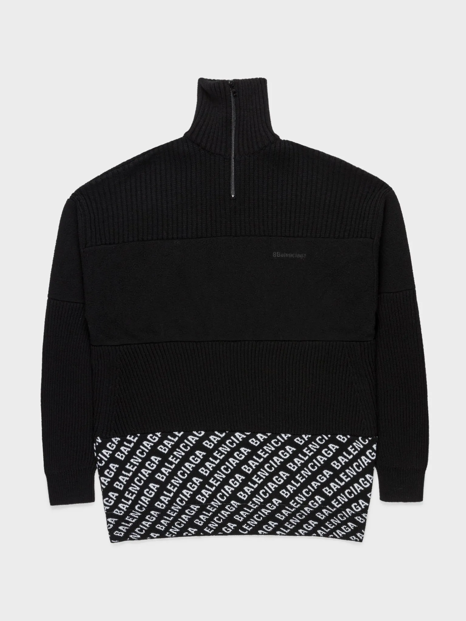 Oversized Knit Quarter Zip Turtleneck