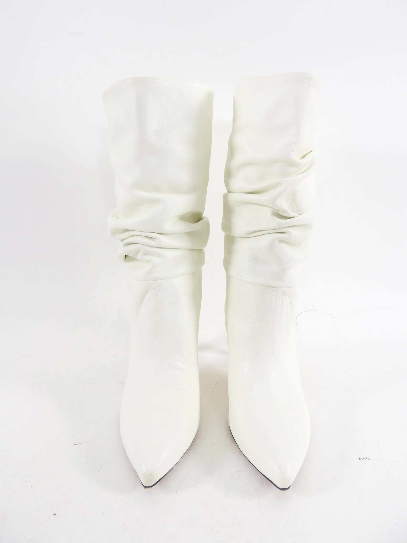 Paris Texas White Slouch Heel Boot - 38