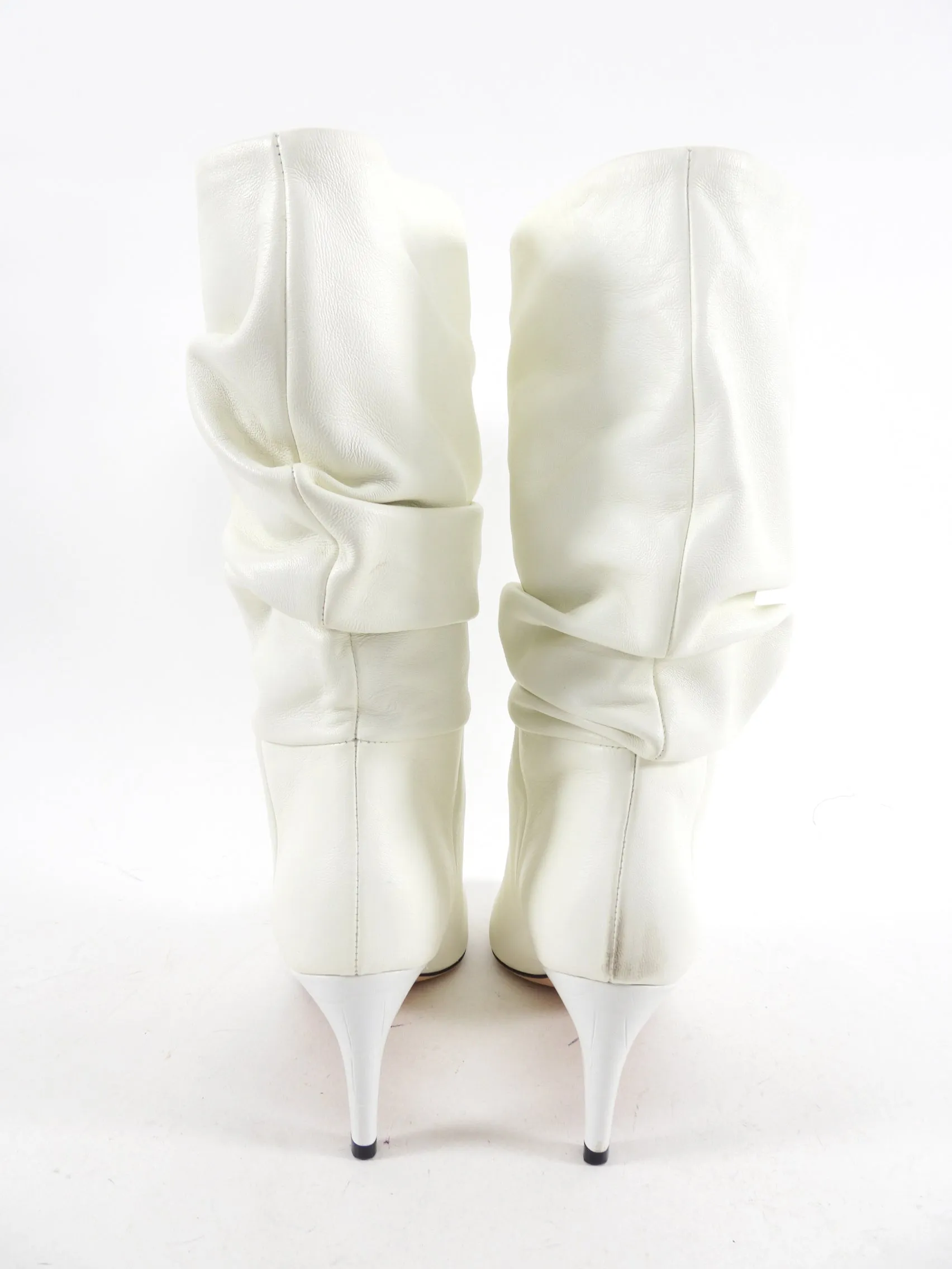 Paris Texas White Slouch Heel Boot - 38