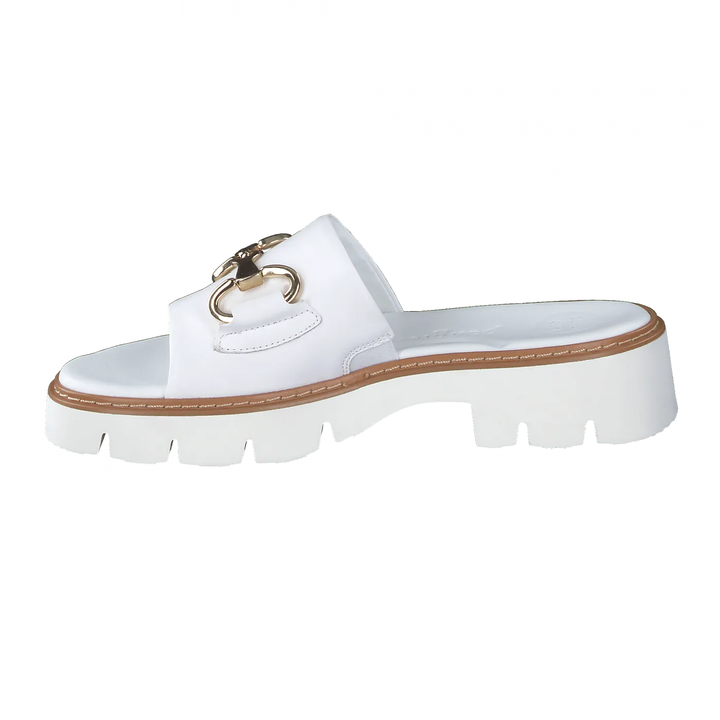 Paul Green 6051 White Leather Mule Sandal