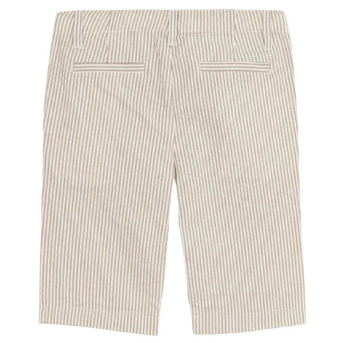 Petit Bateau Child Shorts Swamp Green Stripes