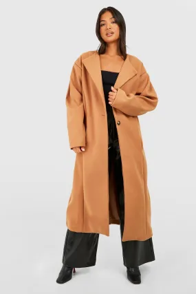 Petite Midi Wool Look Balloon Sleeve Coat