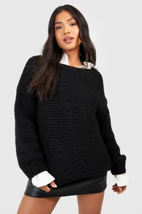 Petite Premium Chunky Knit Oversized Sweater