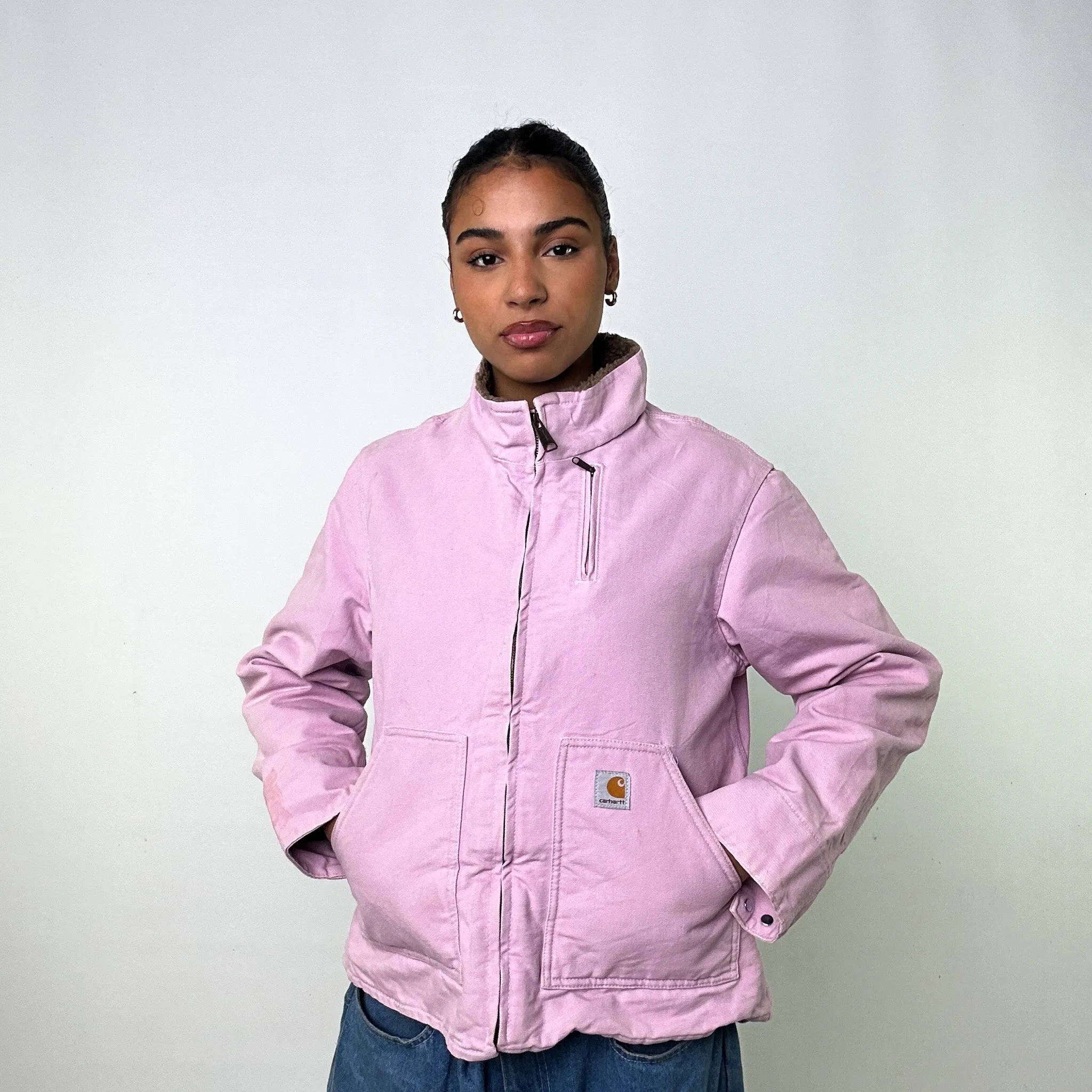 Pink Vintage Carhartt Workwear Jacket Coat (M)