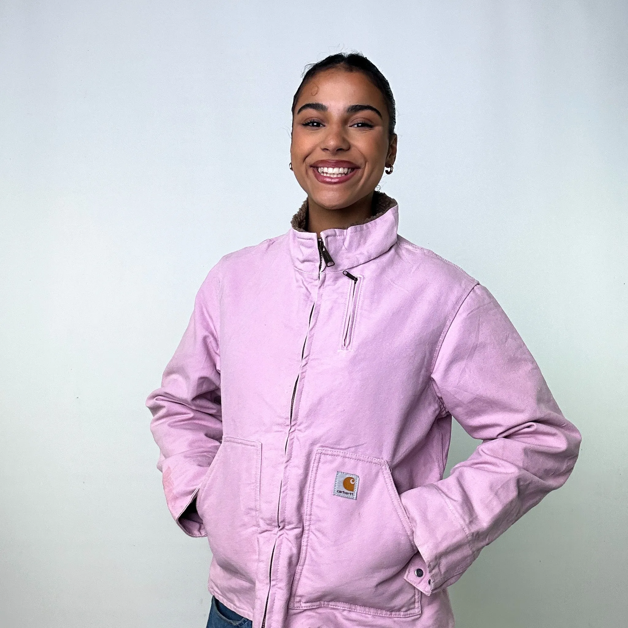 Pink Vintage Carhartt Workwear Jacket Coat (M)