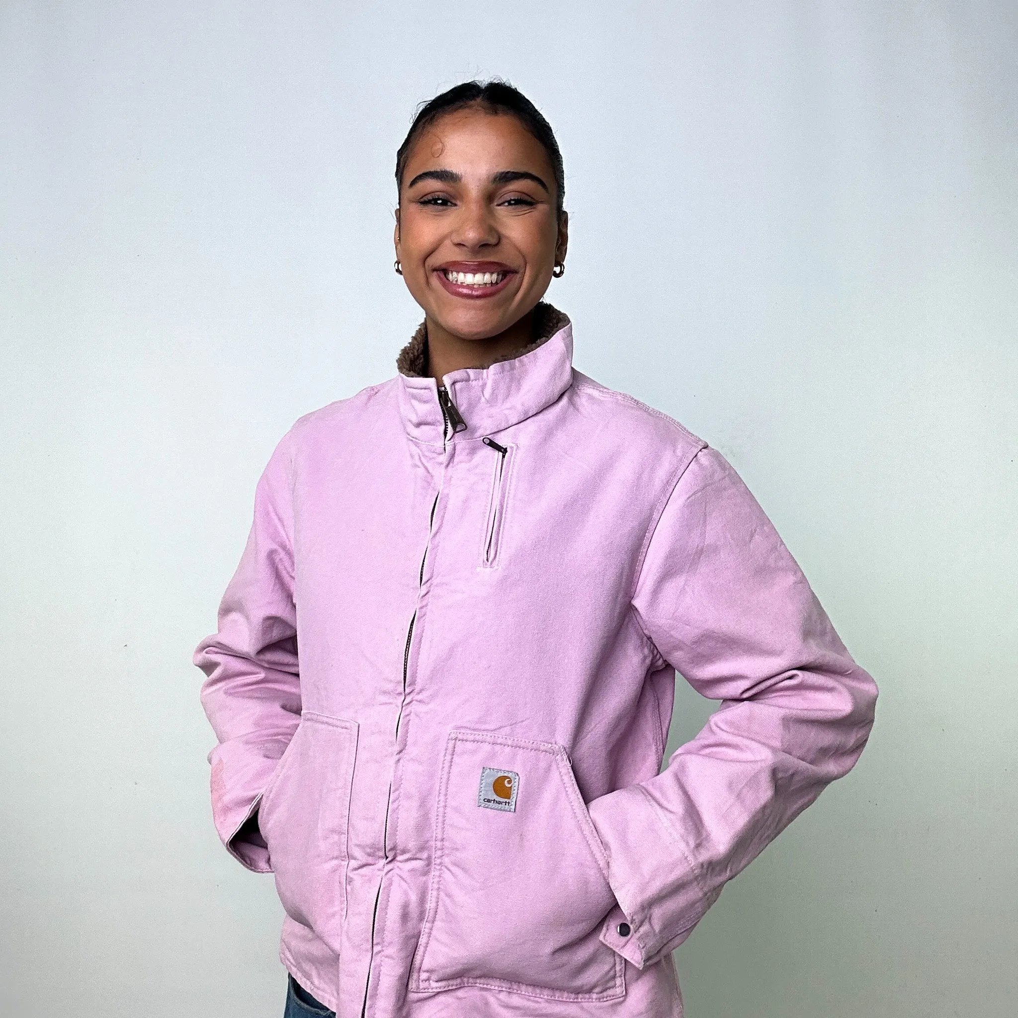 Pink Vintage Carhartt Workwear Jacket Coat (M)