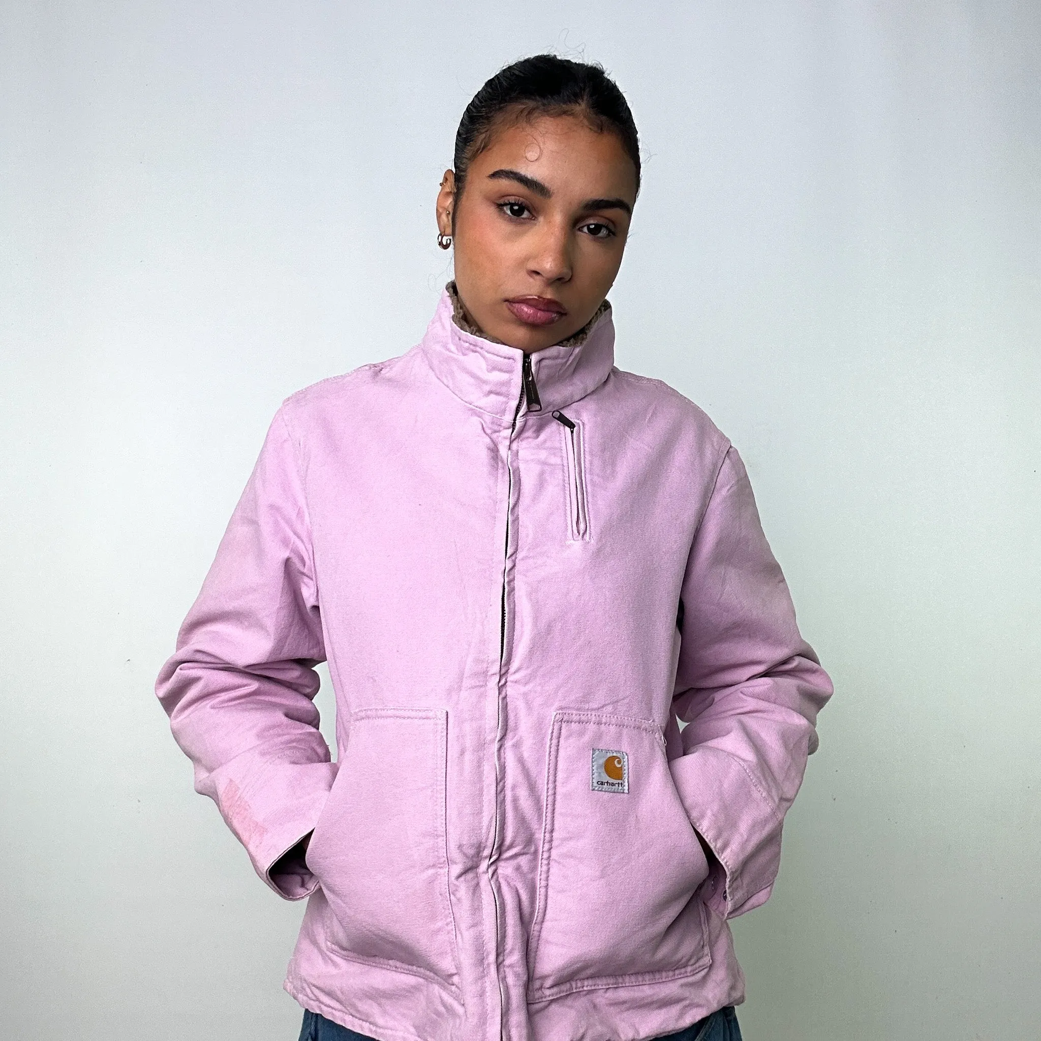 Pink Vintage Carhartt Workwear Jacket Coat (M)