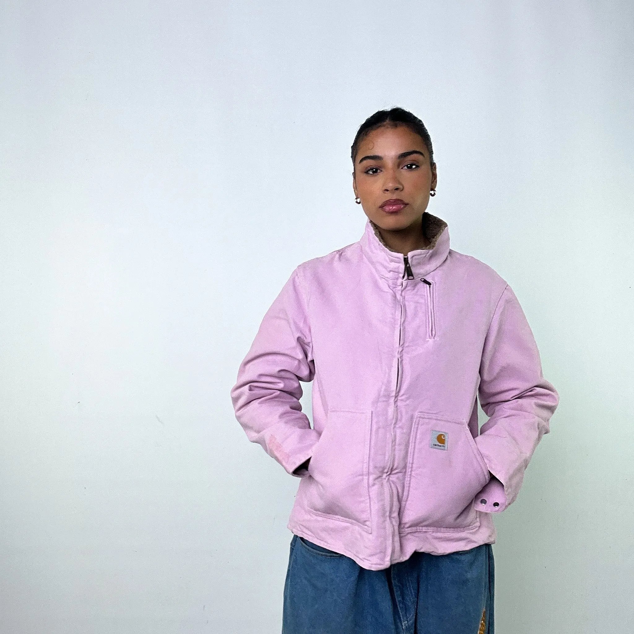 Pink Vintage Carhartt Workwear Jacket Coat (M)